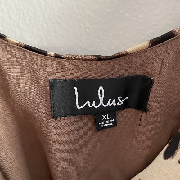 Lulus Women XL Leopard Print Satin Ankle Ties Jumpsuit - Picture 8 of 12